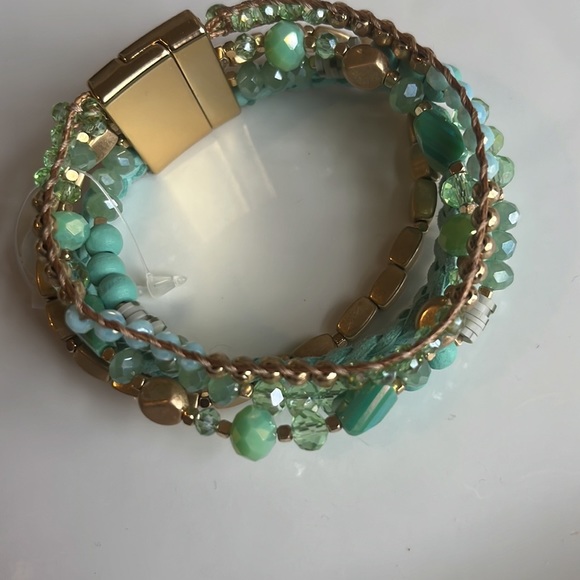 Multi Stranded Leather and Beaded Bracelet - Picture 7 of 7